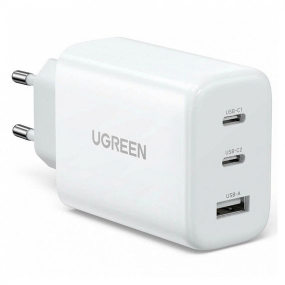 Сетевое зарядное устройство Ugreen CD275 USB-A+2*USB-C 65W (90496) белый