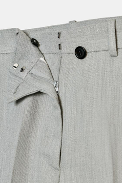 ZARA РАСКЛЕШЕННЫЕ БРЮКИ СТРУКТУРНЫЕ ZW COLLECTION, СЕРЫЙ