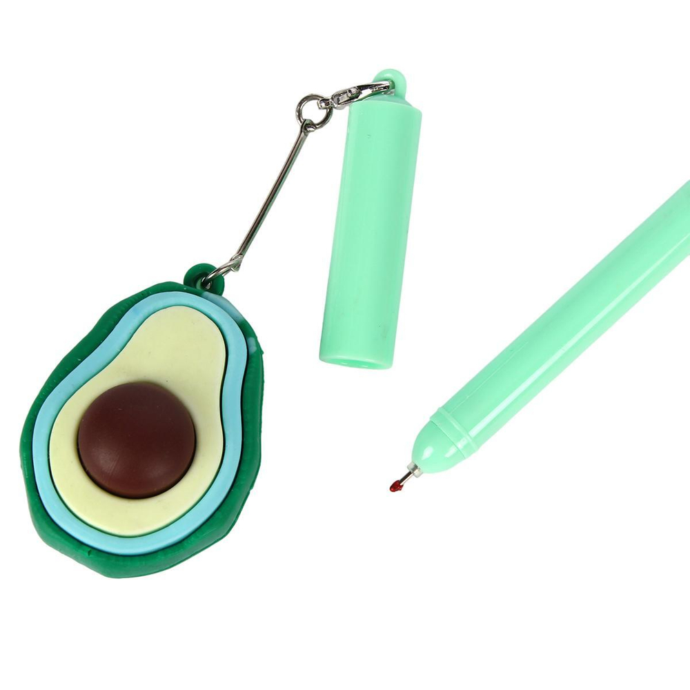 Ручка гелевая 0,5 мм, синяя, игольчатый наконечник "Авокадо" (Alingar)