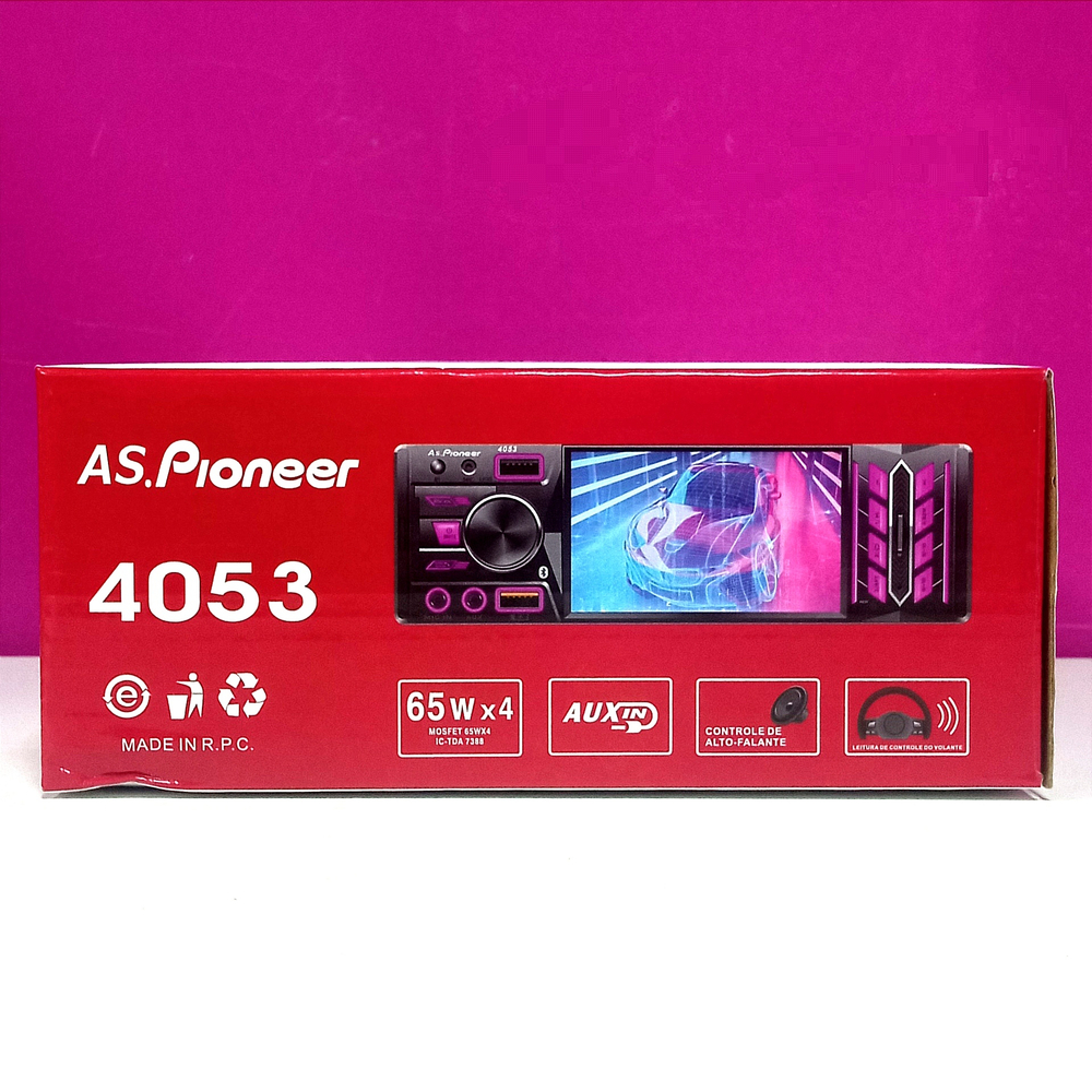 Автомагнитола MP3/MP4 AS.Pioneer 4053 BT/7Color/пульт