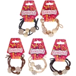 Резинки для волос 2шт «ФАНТЕЭГРО», клевер, цвет черный, молочный и коричневый, d-5.5см (Кокетка)