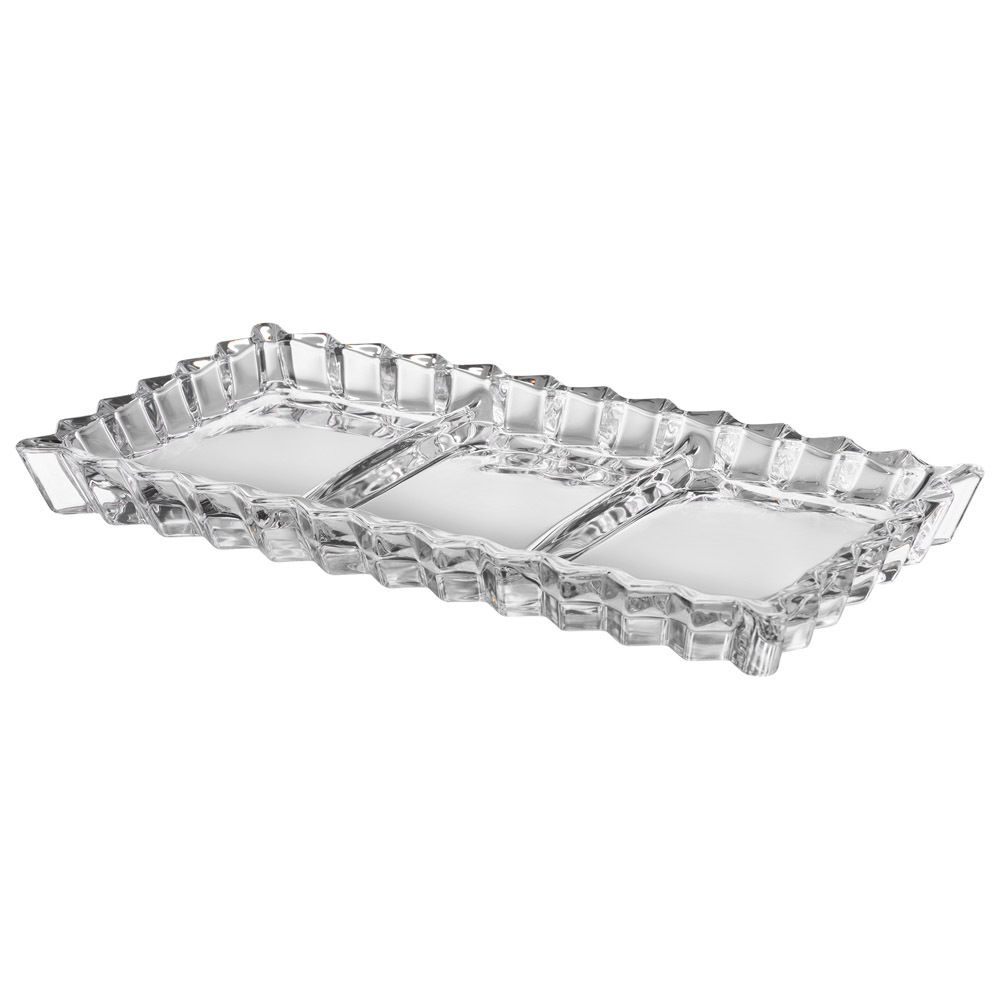 БЛЮДО СЕРВИРОВОЧНОЕ "CRYSTALITY", 3 СЕКЦИИ, 28,5*15*2,5 СМ