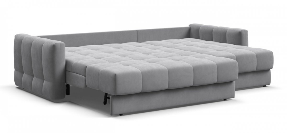 Угловой диван Босс Слип 160 Велюр Монолит сталь