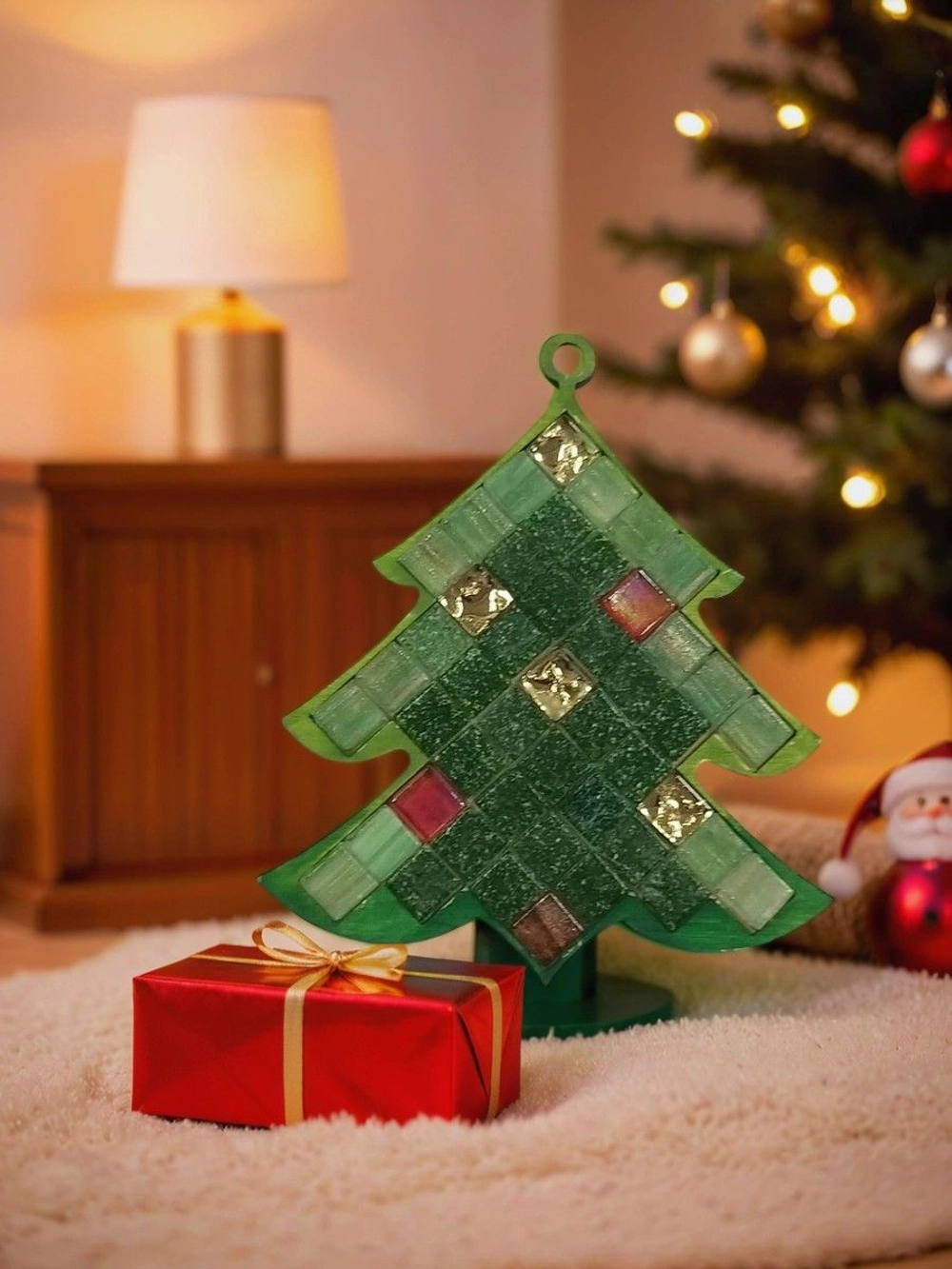 Набор для творчества стеклянная мозаика ЕЛОЧКА 12 см.