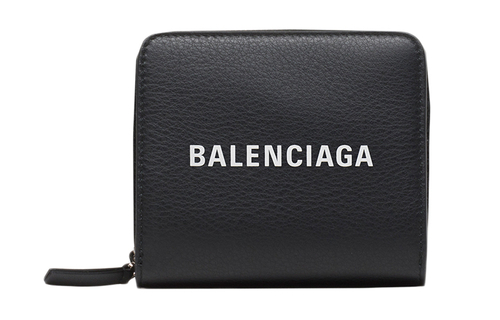 Balenciaga Bifold Cow Leather Wallet Women"s Black