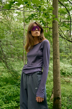 Лонгслив Nothomme Blue Wool Jacquard Mesh T-shirt "Deep Purple" Women's