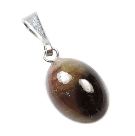 Кулон "Овальчик" турмалин "кошачий глаз" асс.