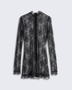 Топ из тонкого кружева черный