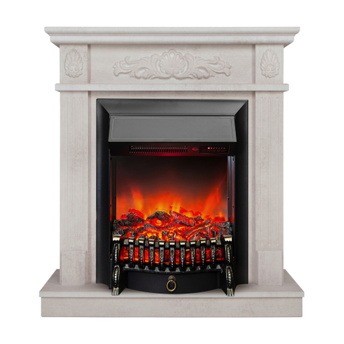 Каминокомплект Real Flame Adelaida WT с очагом Fobos Lux Black RC