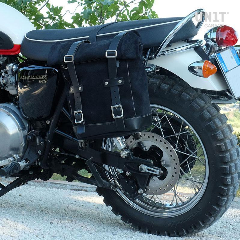 Unitgarage Боковая сумка из кожи + левый держатель Triumph Scrambler 900 / Bonneville T100