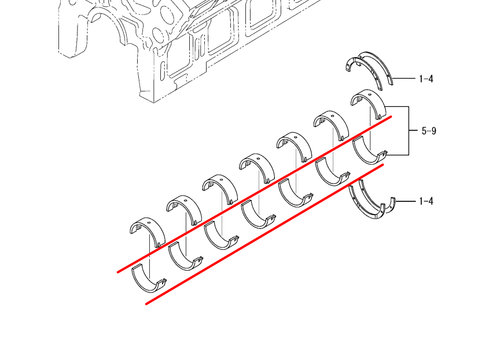 37709-12010 MAIN METAL BEARING STD (SET of 7 pairs)