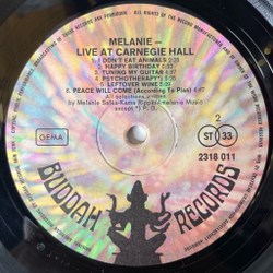 Винтажная виниловая пластинка LP Melanie Live At Carnegie Hall (Germany 1970)
