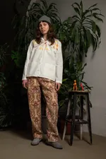 Купить Рубашка Soeurs с Осенними Аппликациями / Fall Applique Long Sleeve белая Рубашка Soeurs с Осенними Аппликациями / Fall Applique Long Sleeve белая