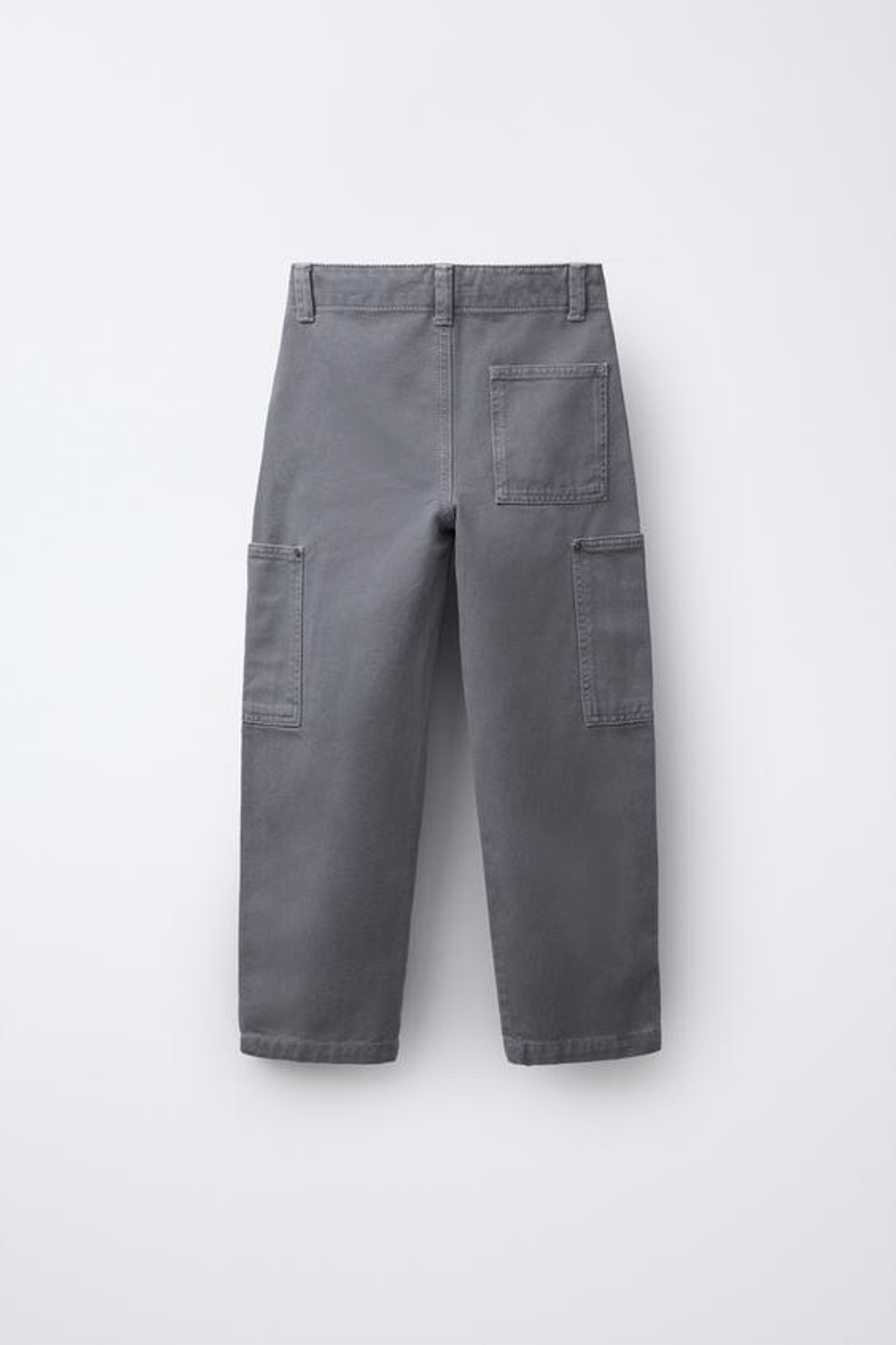 ZARA БРЮКИ ИЗ ТВИЛА С КАРМАНАМИ, ГОЛУБОЙ