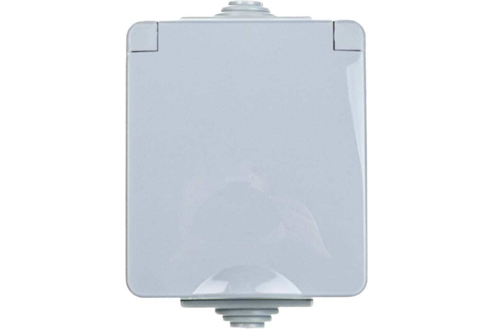 Розетка 1-местная накладная IP65, шторки, 16A-250В, серый Эксперт ЭРА