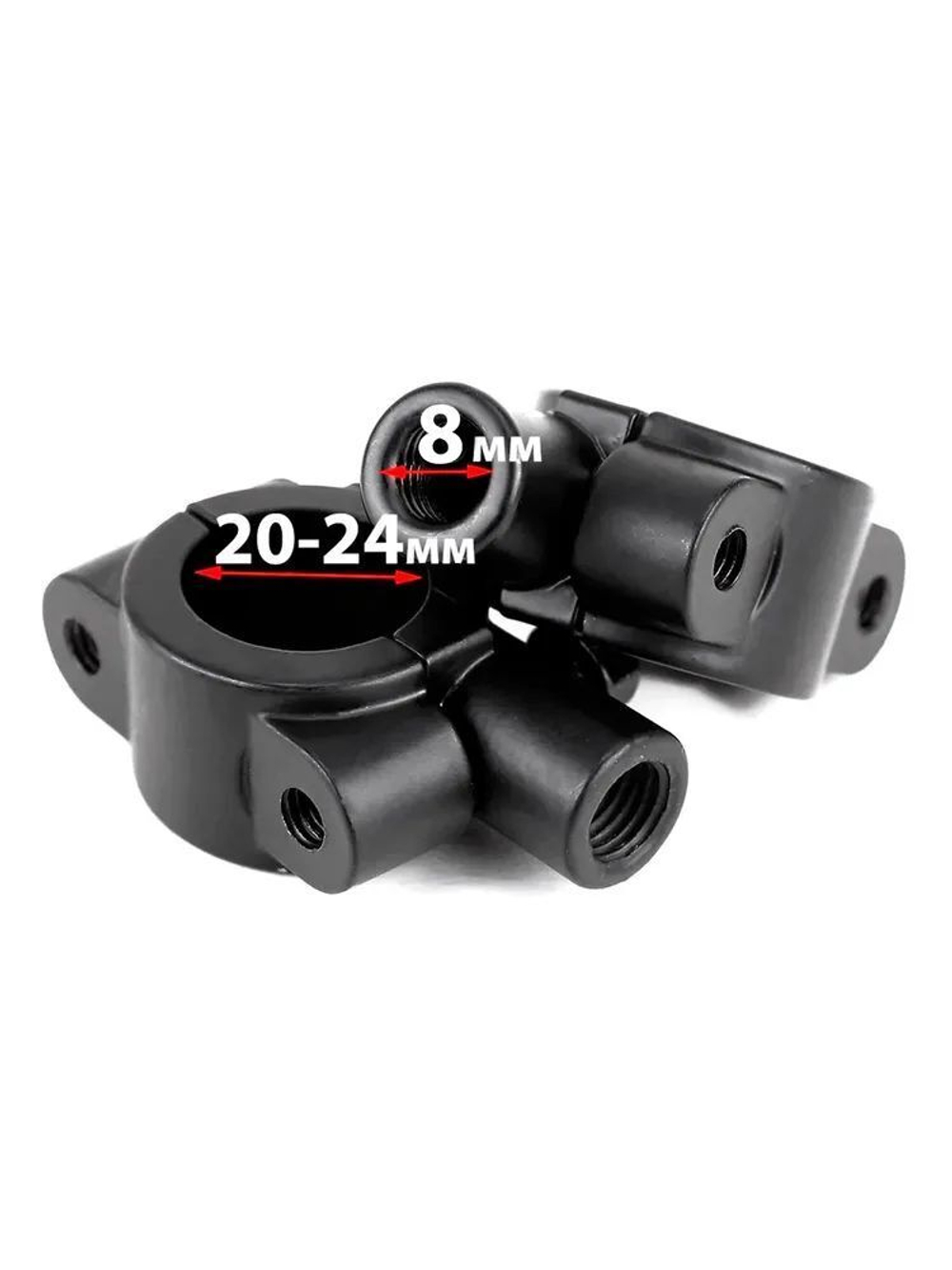 Держатель кронштейн крепление зеркал M8 для велосипеда мотоцикла (комплект 2 шт)