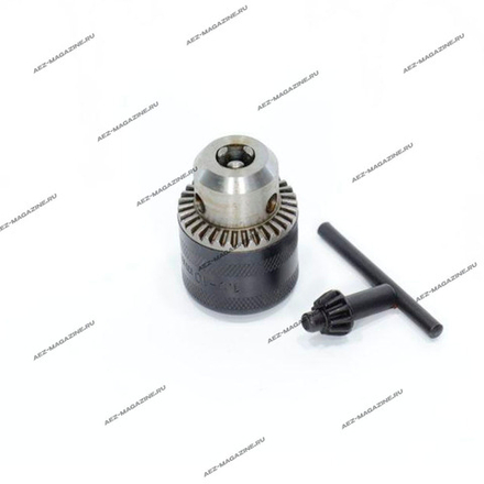 Патрон с ключом стальной для дрели, посадка d-10мм шаг резьбы 1/2