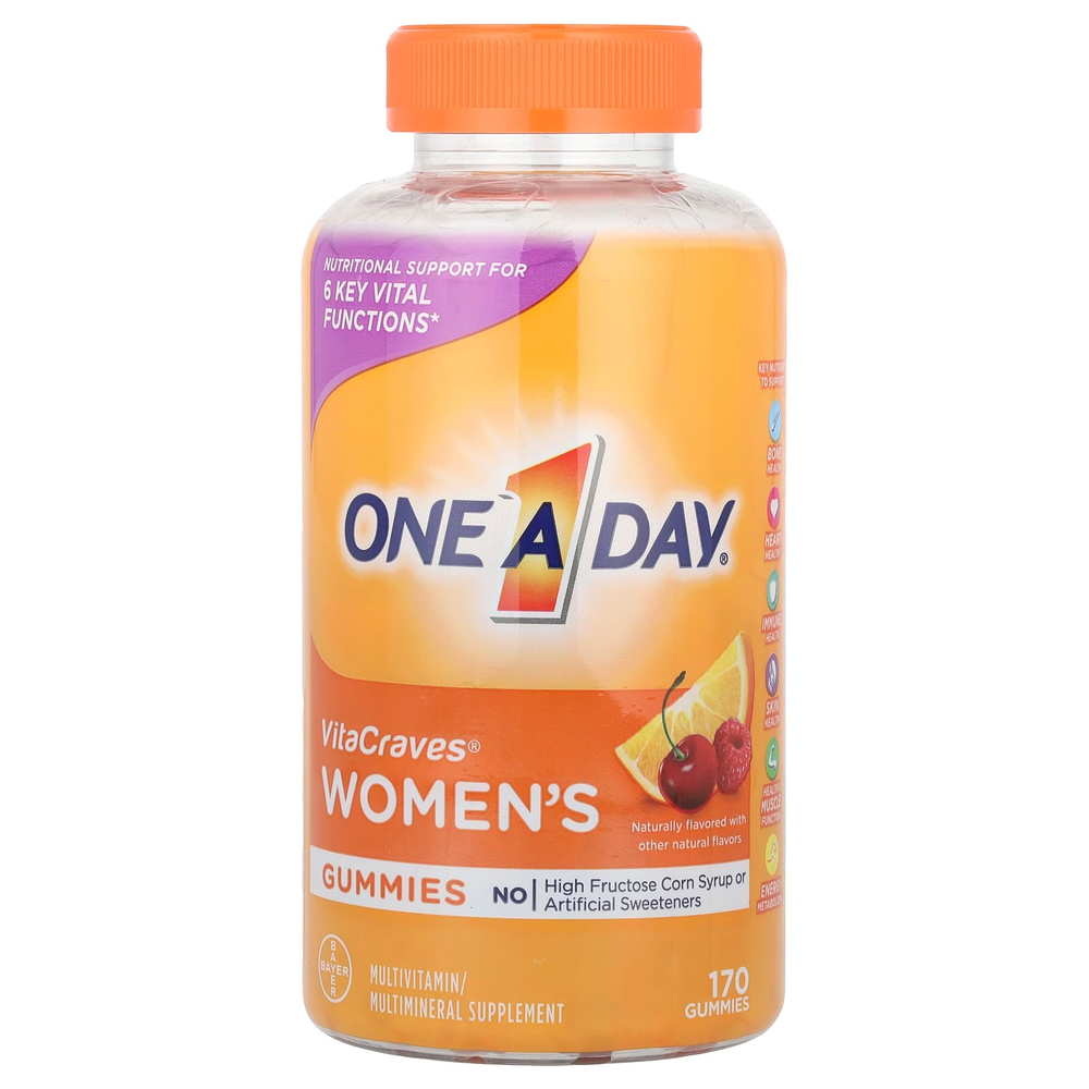 One-A-Day, VitaCraves®, мультивитаминные и мультиминеральные жевательные таблетки для женщин, 170 жевательных таблеток