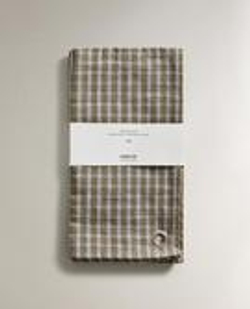 ZARA HOME НАБОР КУХОННЫХ ПОЛОТЕНЕЦ ИЗ ХЛОПКА В КЛЕТКУ (2 ШТ.), СИНИЙ