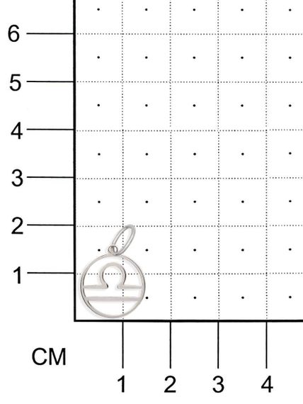 Подвеска Знак зодиака Близнецы из серебра на размерной сетке