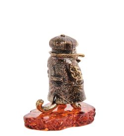 Народные промыслы AM-3151 Фигурка «Кот Шерлох Холмс» (латунь, янтарь)