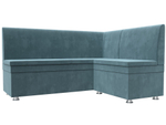 Диван кухонный угловой Уют правый угол, Бирюзовый, Велюр, 109625