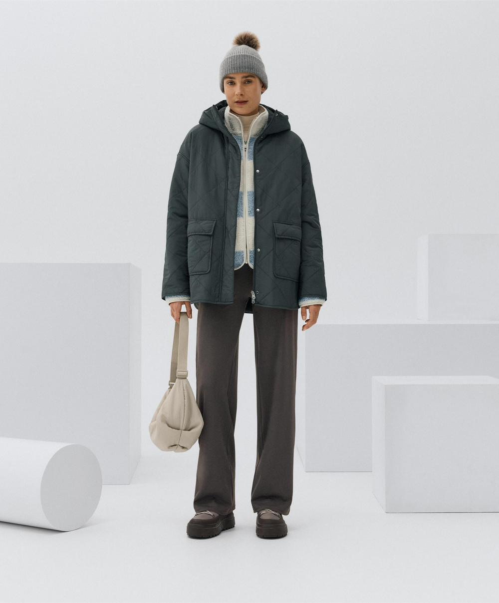 OYSHO Стеганая мини-сумка с плечевым ремнем, норка