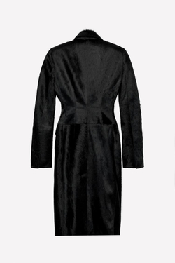 ZARA X LUDOVIC DE SAINT SERNIN КОЖАНОЕ ПАЛЬТО С ПОДКЛАДКОЙ ИЗ ОВЧИНЫ, ЧЕРНЫЙ