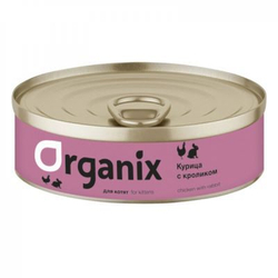 ORGANIX Консервы для котят Курочка с Кроликом, 100гр