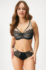 Трусы-слипы с завышенной линией талии Desire (Размер: 48) (Цвет: черный с бежевым)