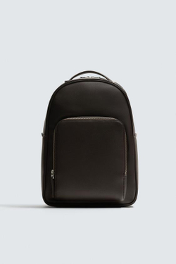 ZARA РЮКЗАК С ТЕКСТУРОЙ, КОРИЧНЕВЫЙ