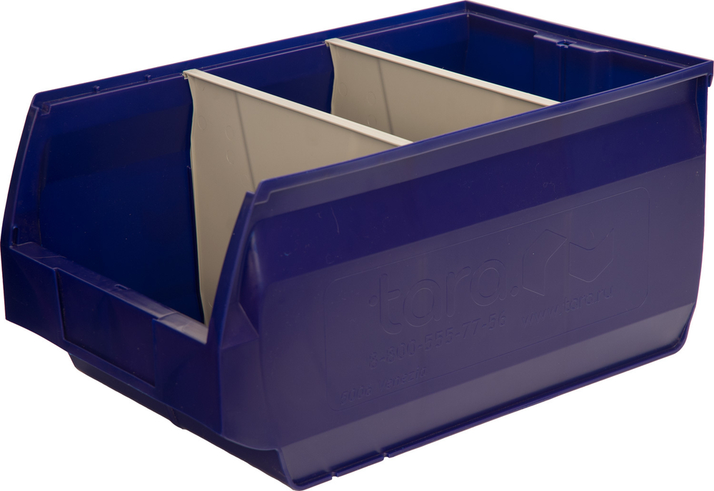 Ящик сплошной 500×310×250 мм, объем 38.75 л., арт.: 5006, синий, код: 10043