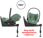 Коляска Cybex Coya Rosegold Frame Cloud T i-Size Leaf Green Plus Leaf Green с дождевиком и бампером