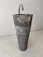 Раковина напольная из мрамора Pedestal Grey Marmo MN-65940 40х40х90 из натурального камня
