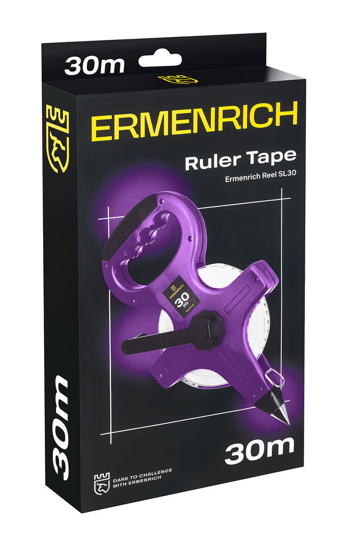 Рулетка геодезическая Ermenrich Reel SL30, фиолетовый