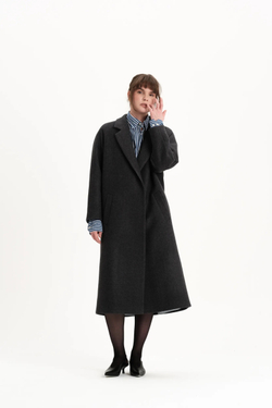 Серое пальто из кашемира