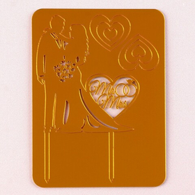 Акриловый набор "Топпер Пара с сердцем" +6 сердечек