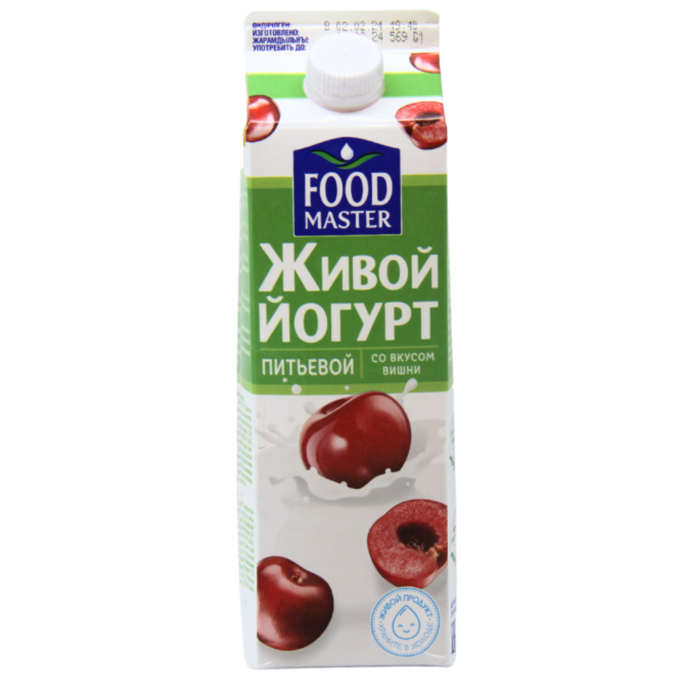 Йогурт Food Master питьевой Вишня 900 гр