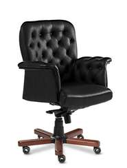 Кресло для руководителя Messina B черная кожа