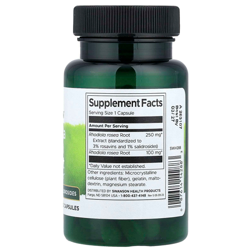 Swanson, Экстракт родиолы розовой, 60 капсул