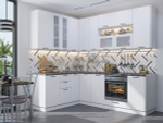 Угловая модульная кухня Флэт Плюс-02 White In 2S - Белый 2340*1700/2400*600