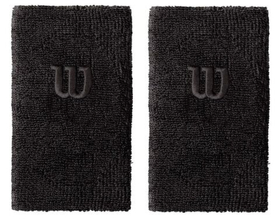 Напульсник теннисный Wilson Extra Wide W Wirstband - black/black