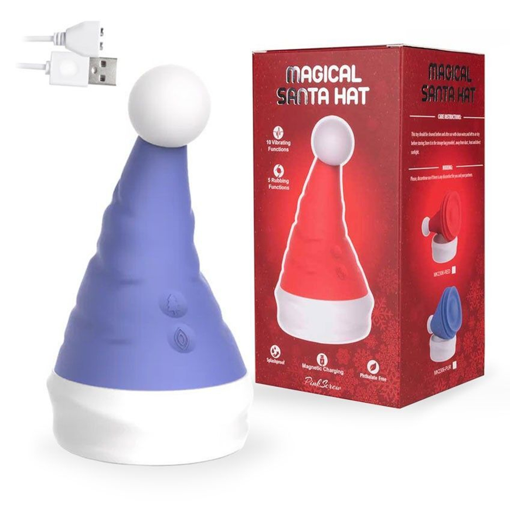 Сиреневый вибростимулятор в форме колпака Magical Santa Hat (Цвет: сиреневый)