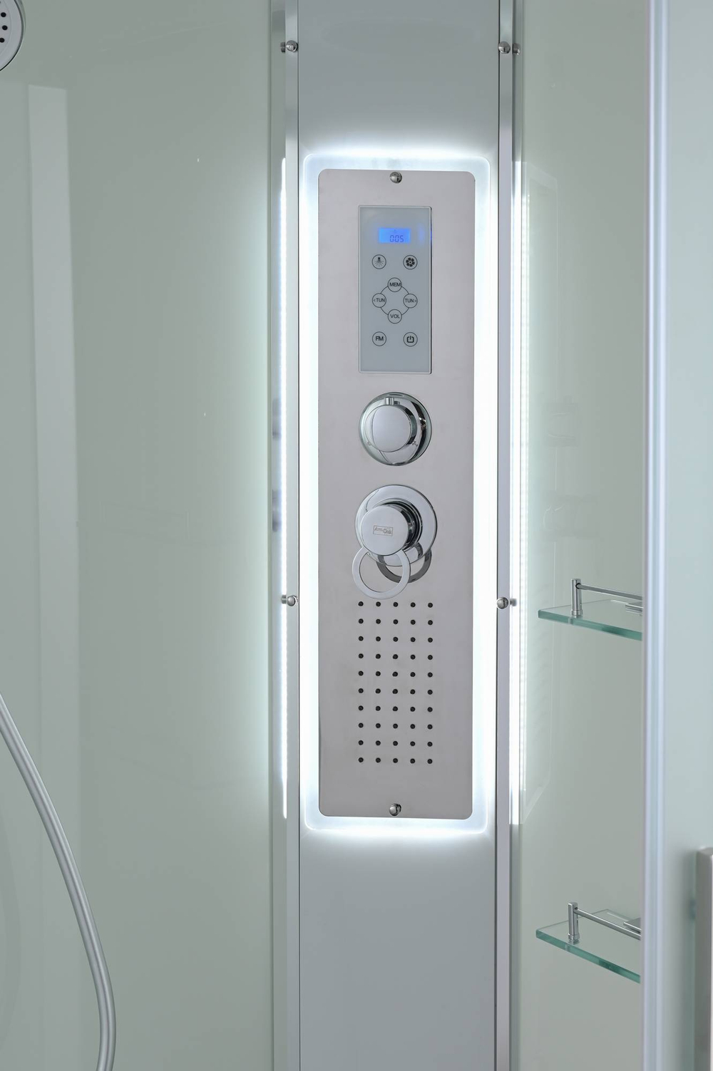 Душевая кабина AvaCan (АваКан) EM5811LLED с высоким поддоном, с ГМ, с электрикой и LED освещением, 110х80х220