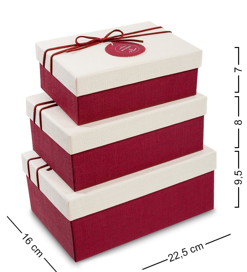 WF-09-A Набор коробок из 3шт «Прямоугольник» цв.борд./молочн.