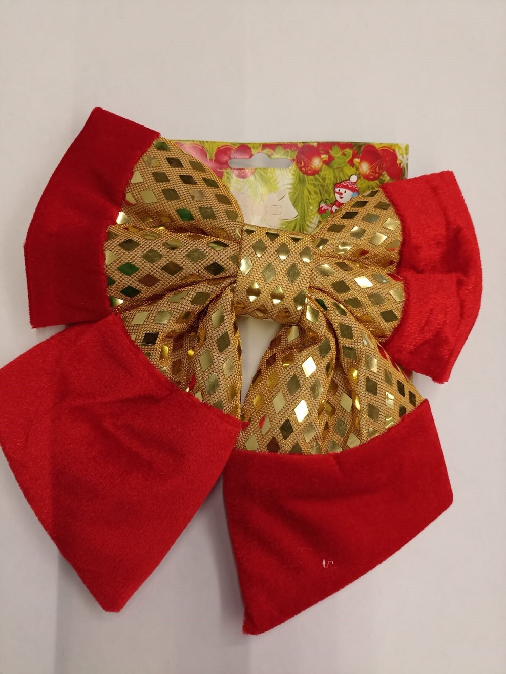 Бант 20х22см, золото с красным, SYHDJA-3223168