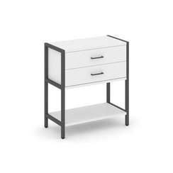 Shelf System Односекционный стеллаж двухярусный с ящиками SN.STM-212 Белый/Металл Антрацит 810*400*8