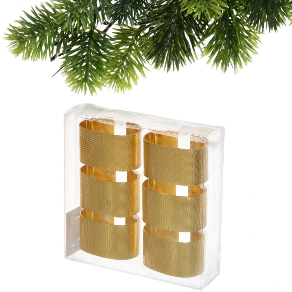 Набор колец для салфеток 6шт «Ампир» 5,5*3см, золото