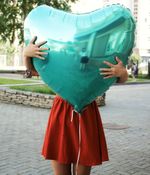 G Шар 36" / 91 см сердце Металлик Бирюзовый / Tiffany (БГ-150)