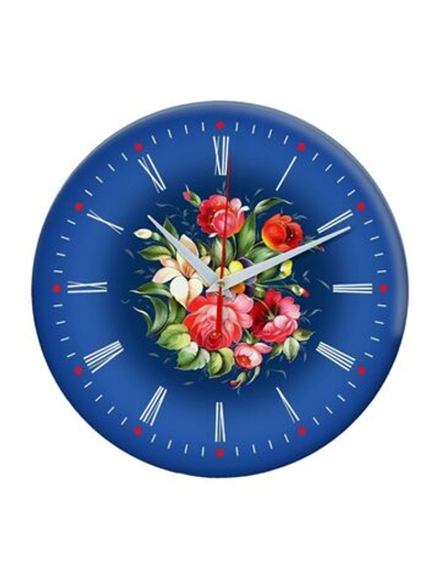 Народные промыслы часы Жостовская роспись 1 Декор для дома, подарок